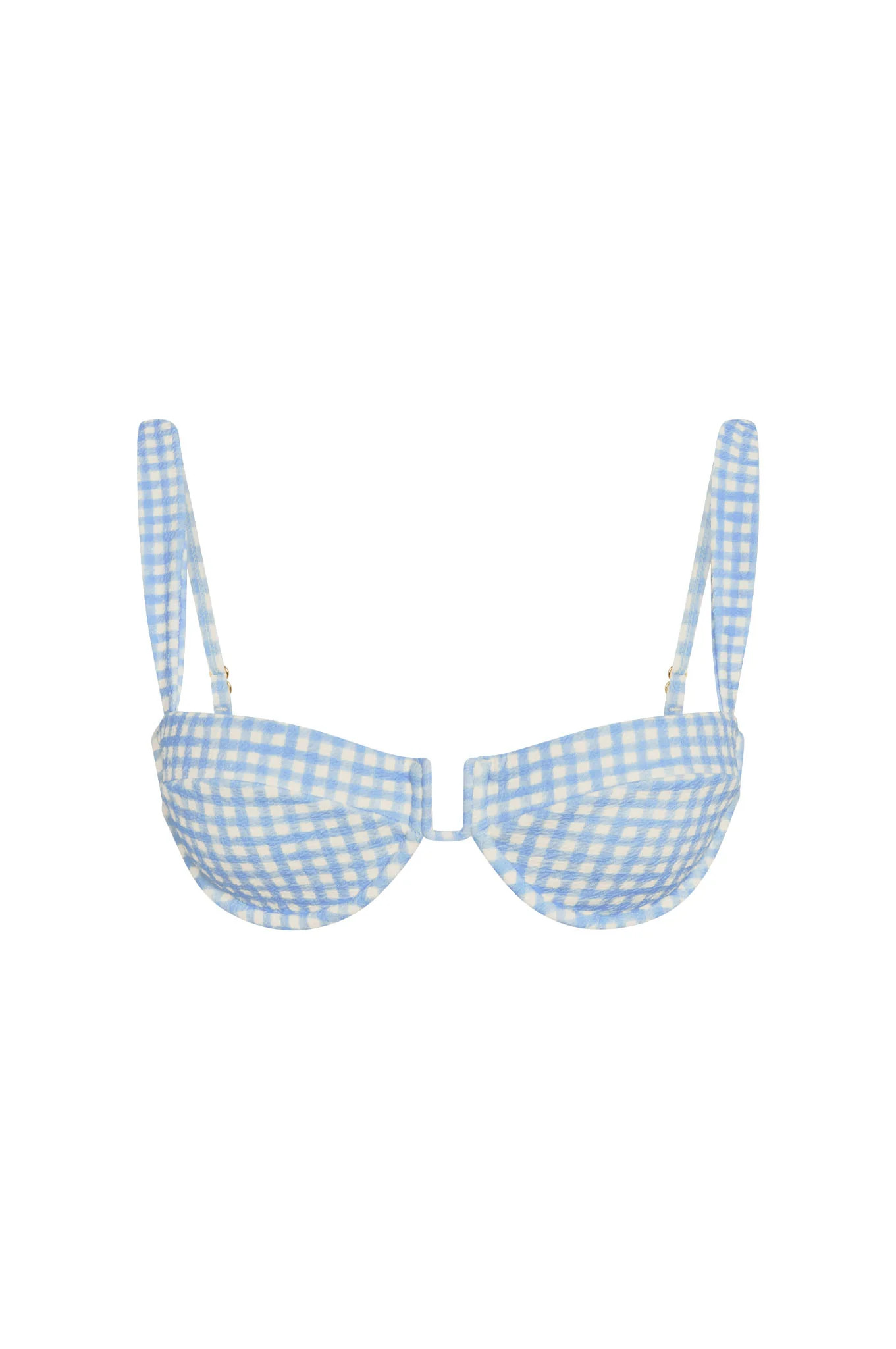Cala Roja Top - Sky Gingham - Sky Gingham / L | Monday Swimwear