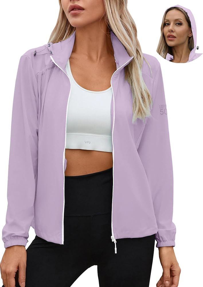Joe Wenko Women's UPF 50+ Sun Protection Athletic Jacket Pockets Long Sleeve Lightweight Cooling ... | Amazon (US)