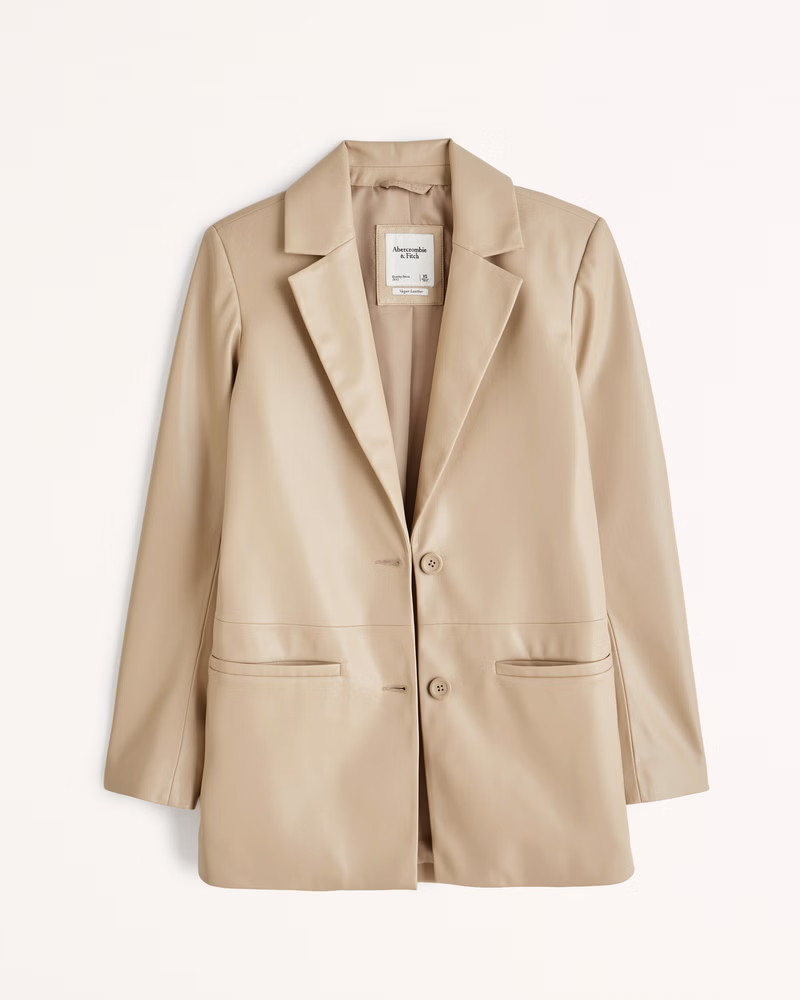 Vegan Leather Blazer | Abercrombie & Fitch (US)
