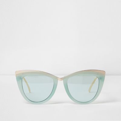 Mint green cat eye sunglasses | River Island (UK & IE)