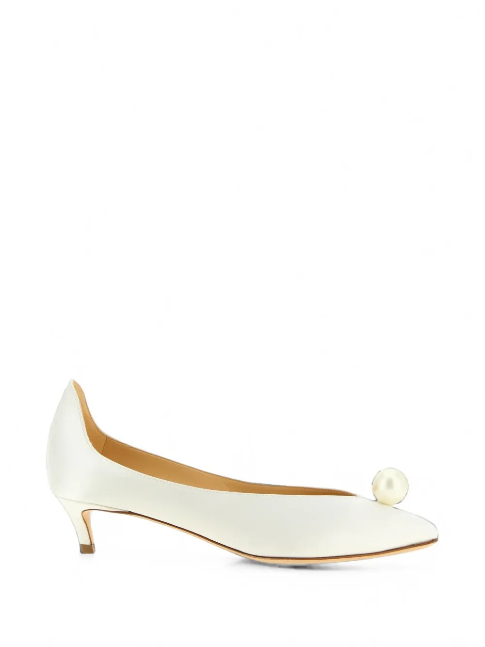 Magda Butrym satin-finish heeled pumps - White | Farfetch Global