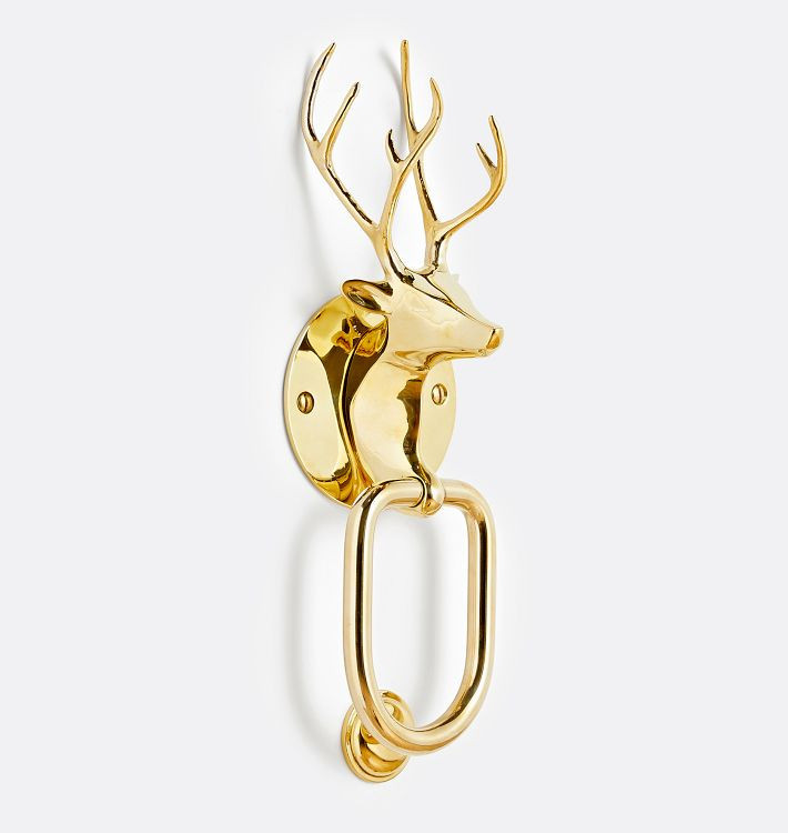 Stag Cast Brass Door Knocker | Rejuvenation