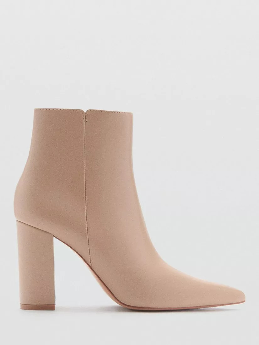 Mango Brun Heeled Pointed Ankle Boots | John Lewis (UK)