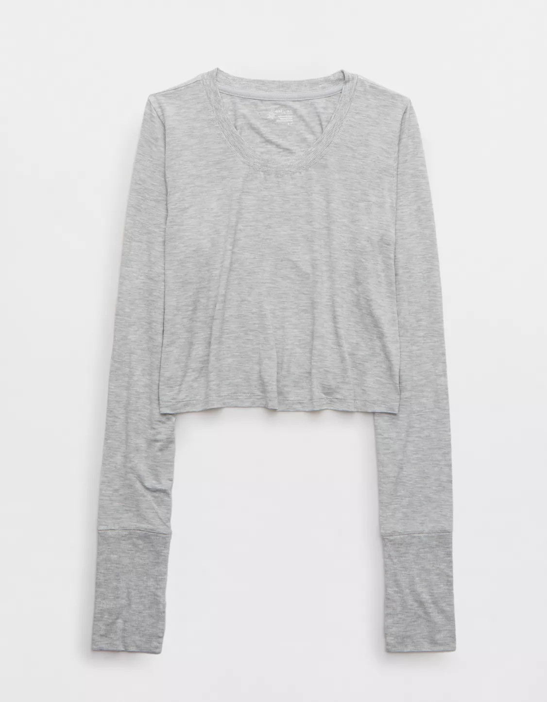 OFFLINE by Aerie Thumbs Up Cropped Long Sleeve T-Shirt | American Eagle Outfitters (US & CA)