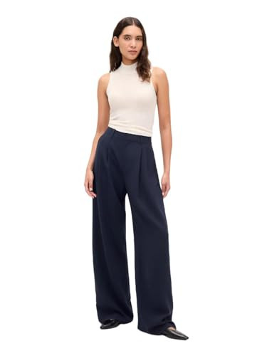 GAP Women's Everyday High-Rise Wide Leg Pant, New Classic Navy 2, 12 | Amazon (US)