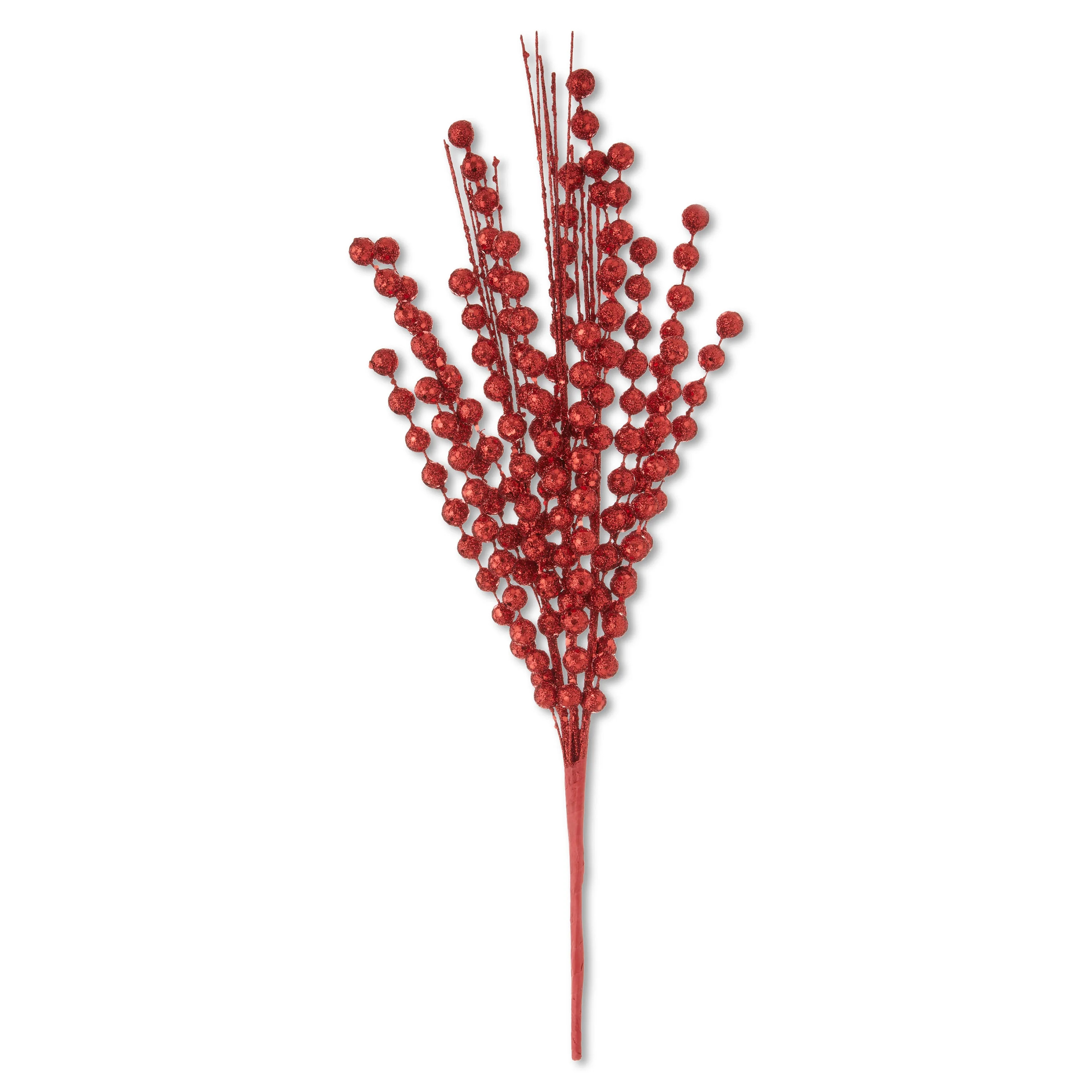 Red Glitter Ball and Grass Decorative Christmas Pick, 18 in, by Holiday Time | Walmart (US)