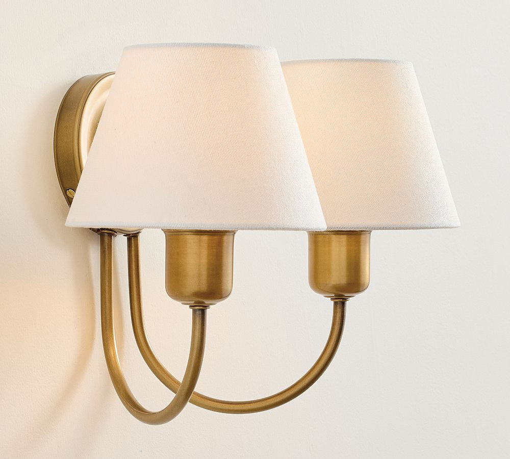 Holmes Linen Shade Double Sconce (15") | Pottery Barn (US)