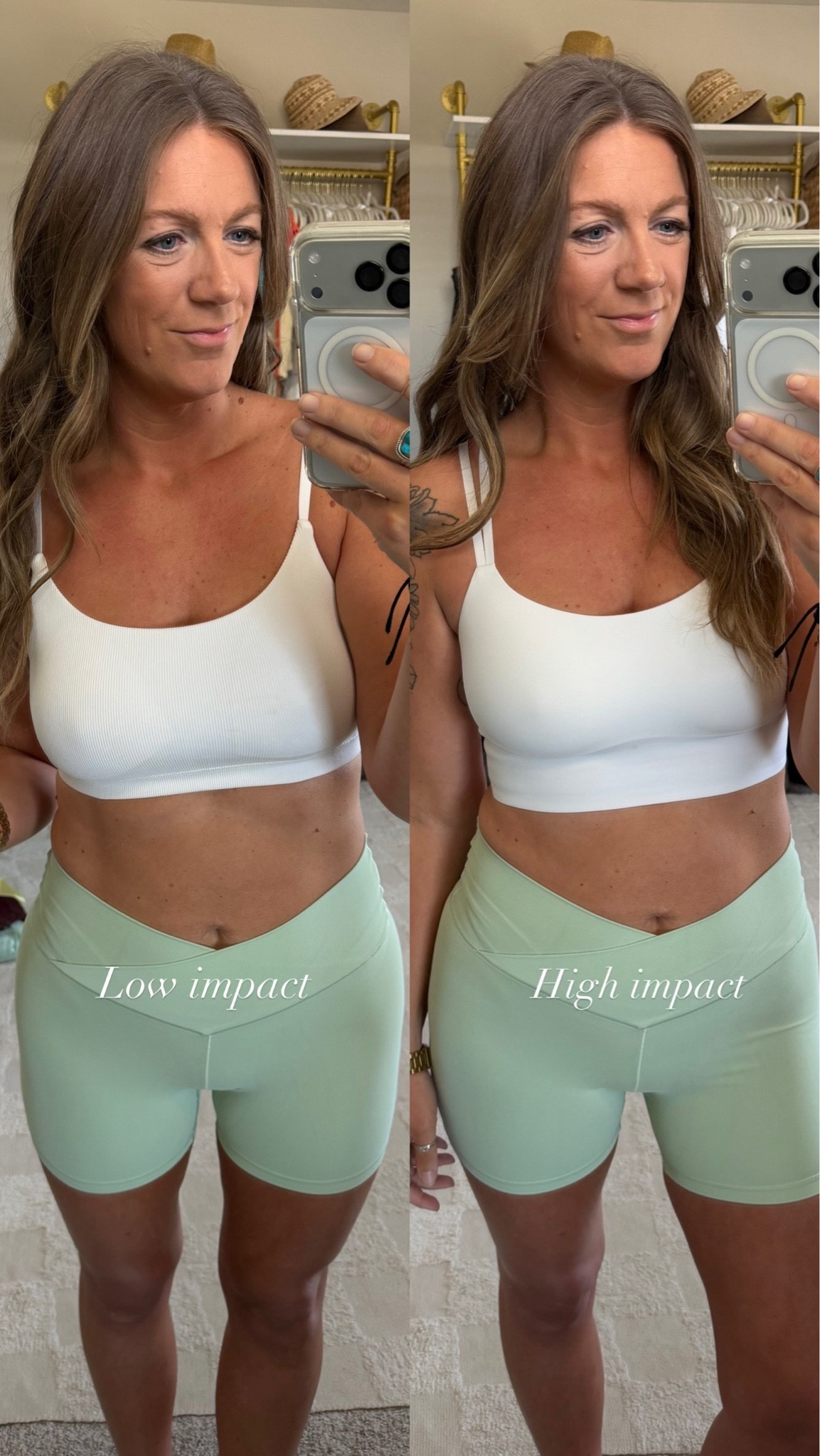 2 sports bras I’ve been loving and are so comfortable! Both come in more colors. XL in the low impact (recommend sizing up for more comfort) large in high impact (tts)

#LTKTall #LTKOver40 #LTKActive