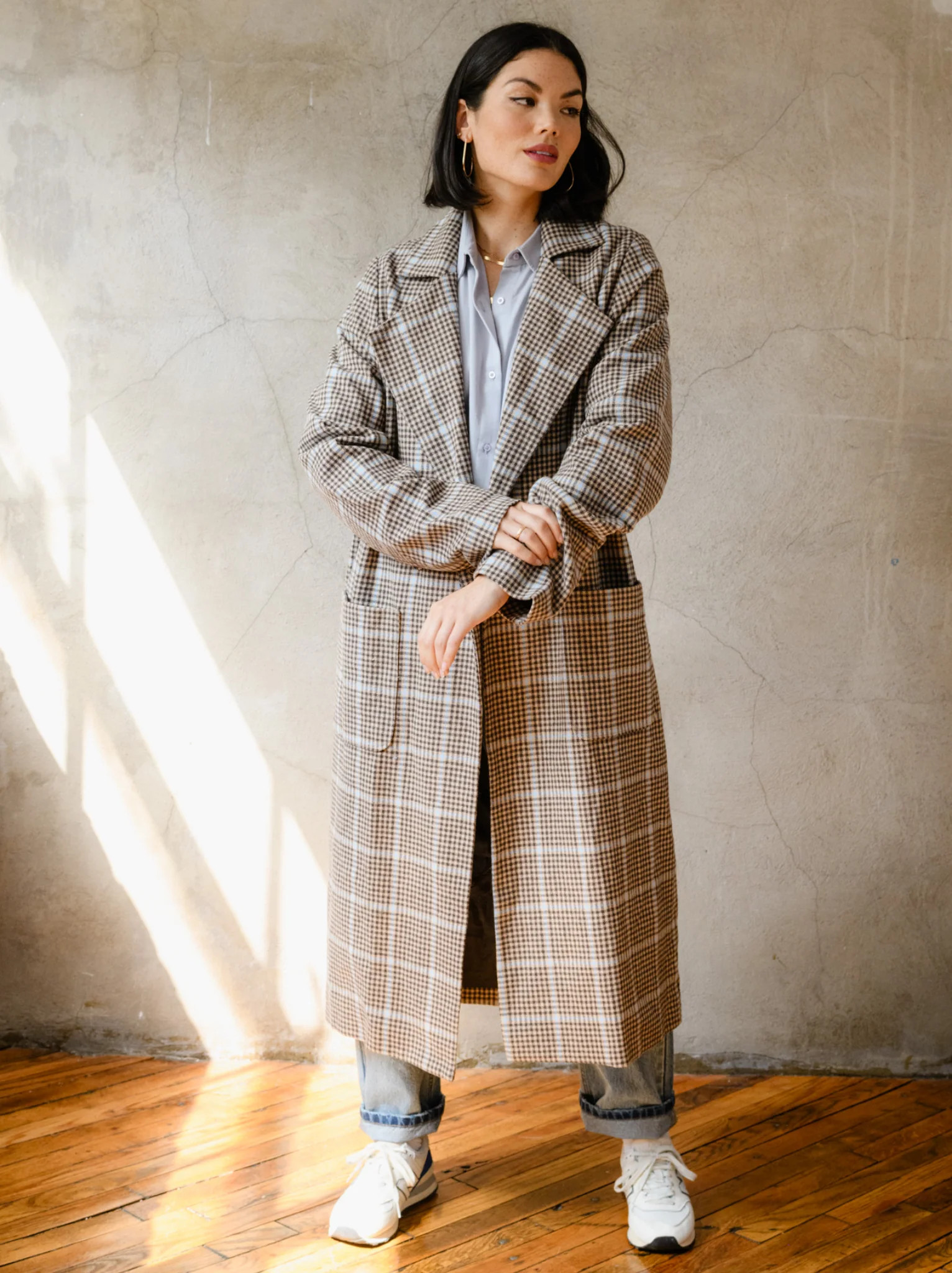Marie Brushed Plaid Overcoat | ABLE Clothing