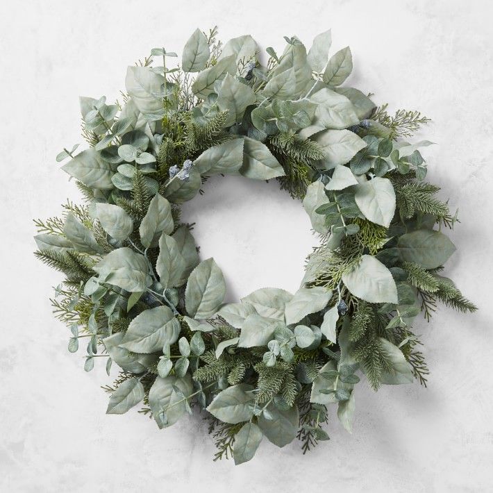 Mixed Evergreen Leaf Wreath, 26" | Williams-Sonoma