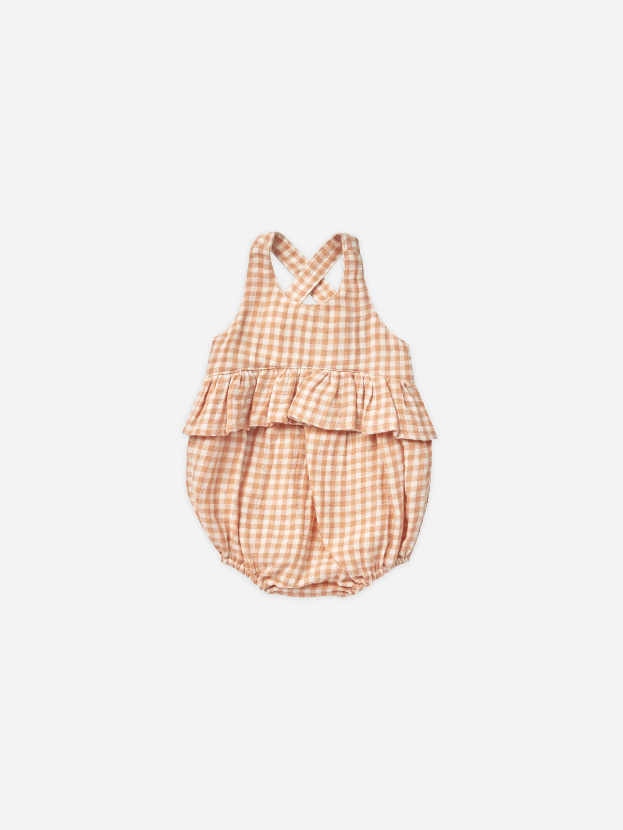 Penny Romper || Melon Gingham | Rylee + Cru