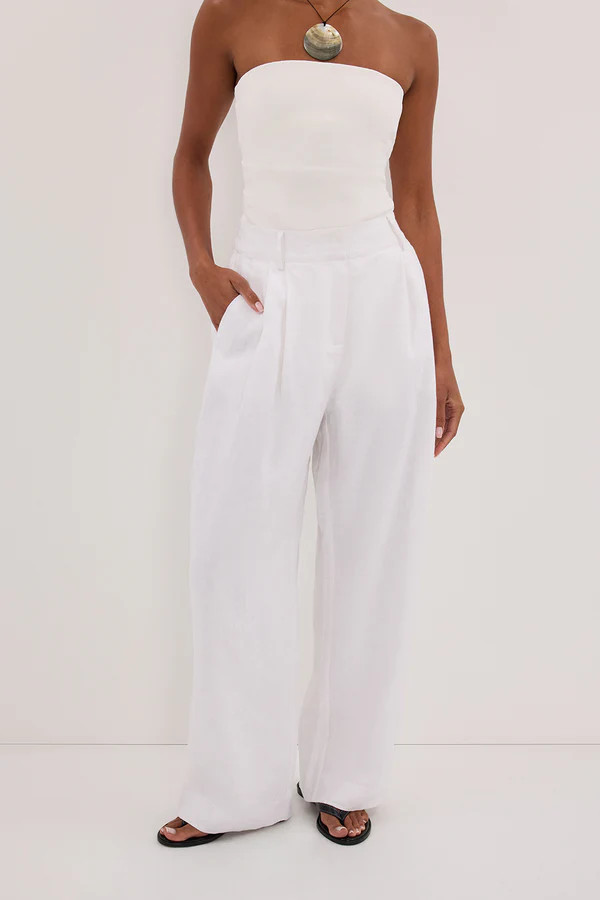 FRAN WHITE LINEN PANT | DISSH