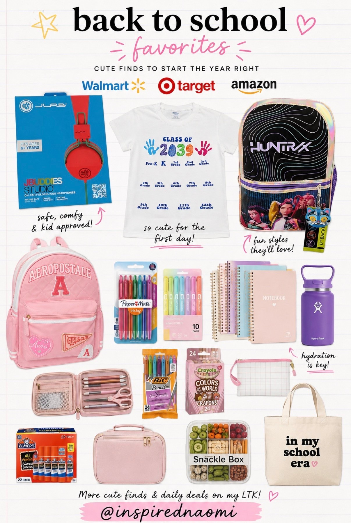 Back-to-school season is officially here! ✏️🎒💗 Sharing some of my favorite finds to make heading back to school a little more fun! from cute backpacks and first-day outfits to school supplies, lunch essentials, headphones & more! 📚✨ I found picks from Walmart, Target & Amazon so there’s a little something for every budget. 🛍️

#BackToSchool #BackToSchoolFinds #SchoolShopping #FirstDayOfSchool

#LTKmomlife #LTKSaleAlert