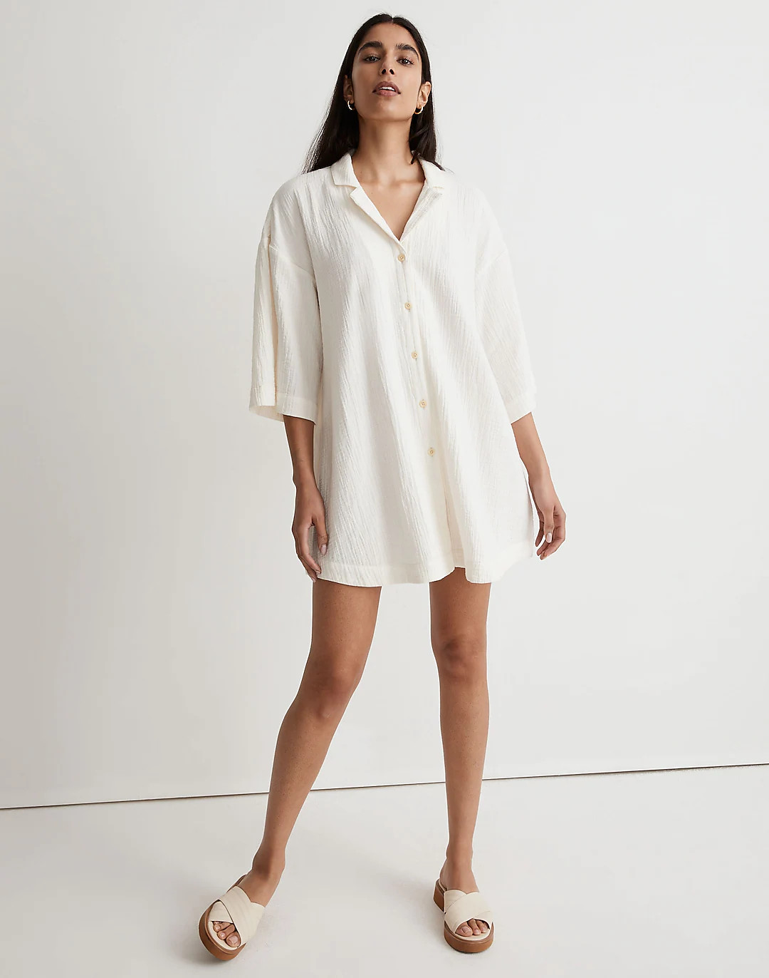 Lightspun Cover-Up Mini Shirtdress | Madewell