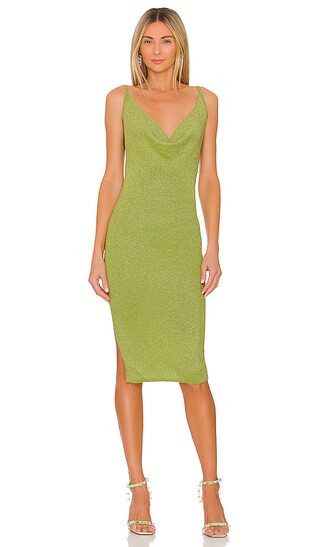 Sabrina Knit Midi Dress in Green | Revolve Clothing (Global)