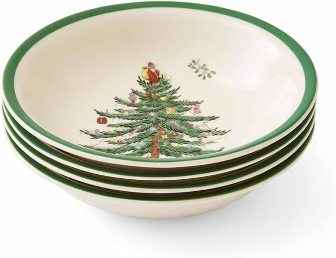 Portmeirion Spode Christmas Tree 5.5-Inch Cereal Bowl Set, Set of 4 - Bowls for Breakfast, Oatmea... | Amazon (US)