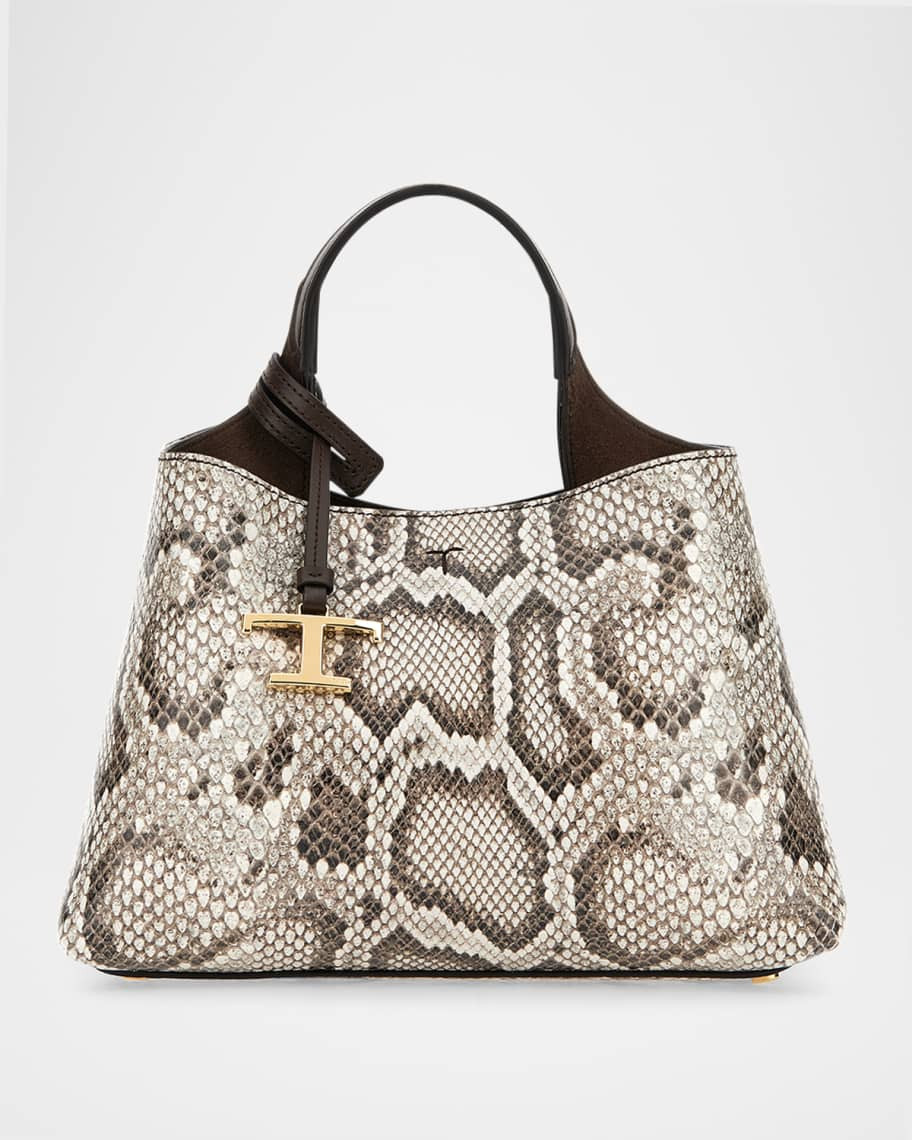 APA Snake-Embossed Leather Top-Handle Bag | Neiman Marcus