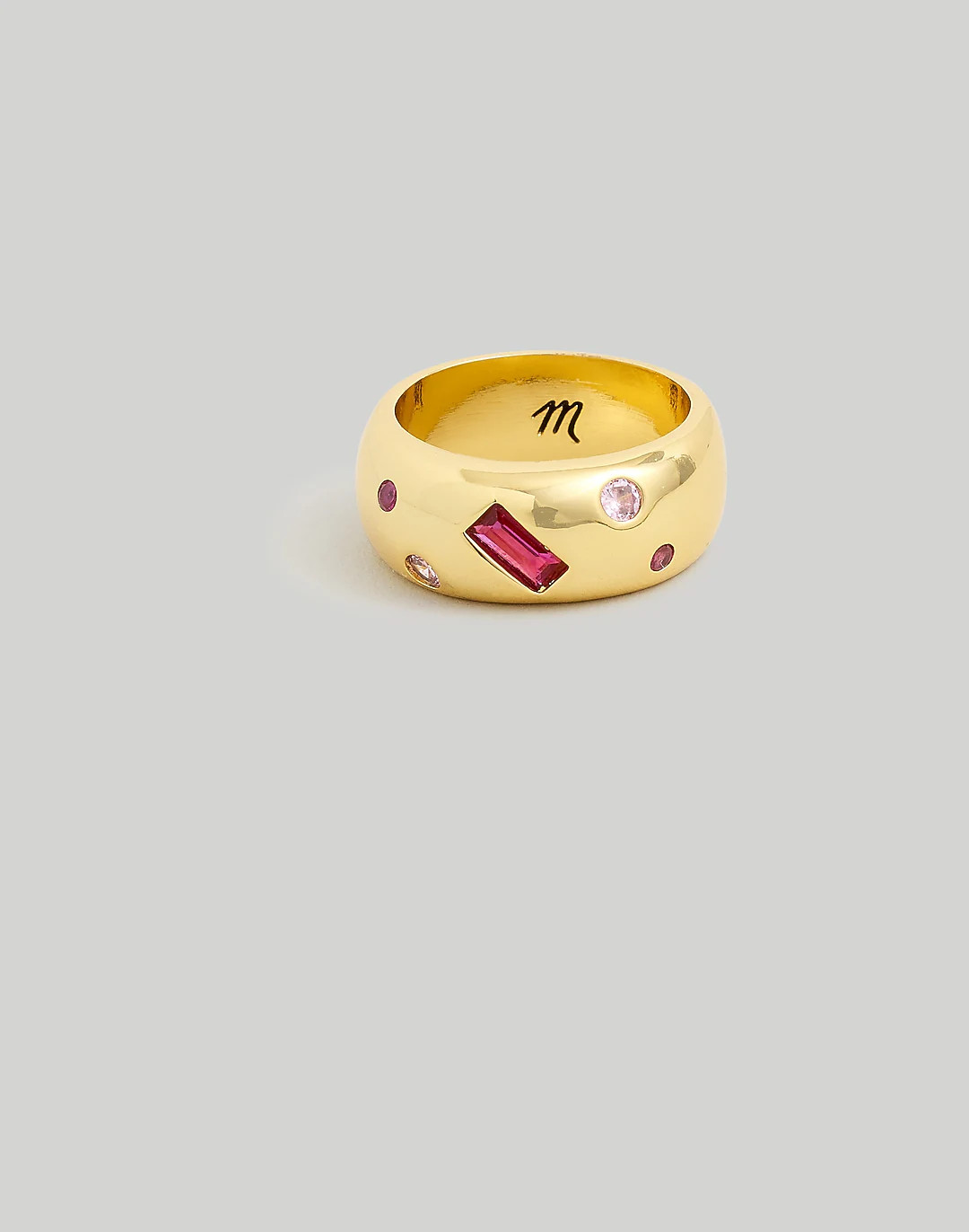 Crystal-Inlay Chunky Ring | Madewell