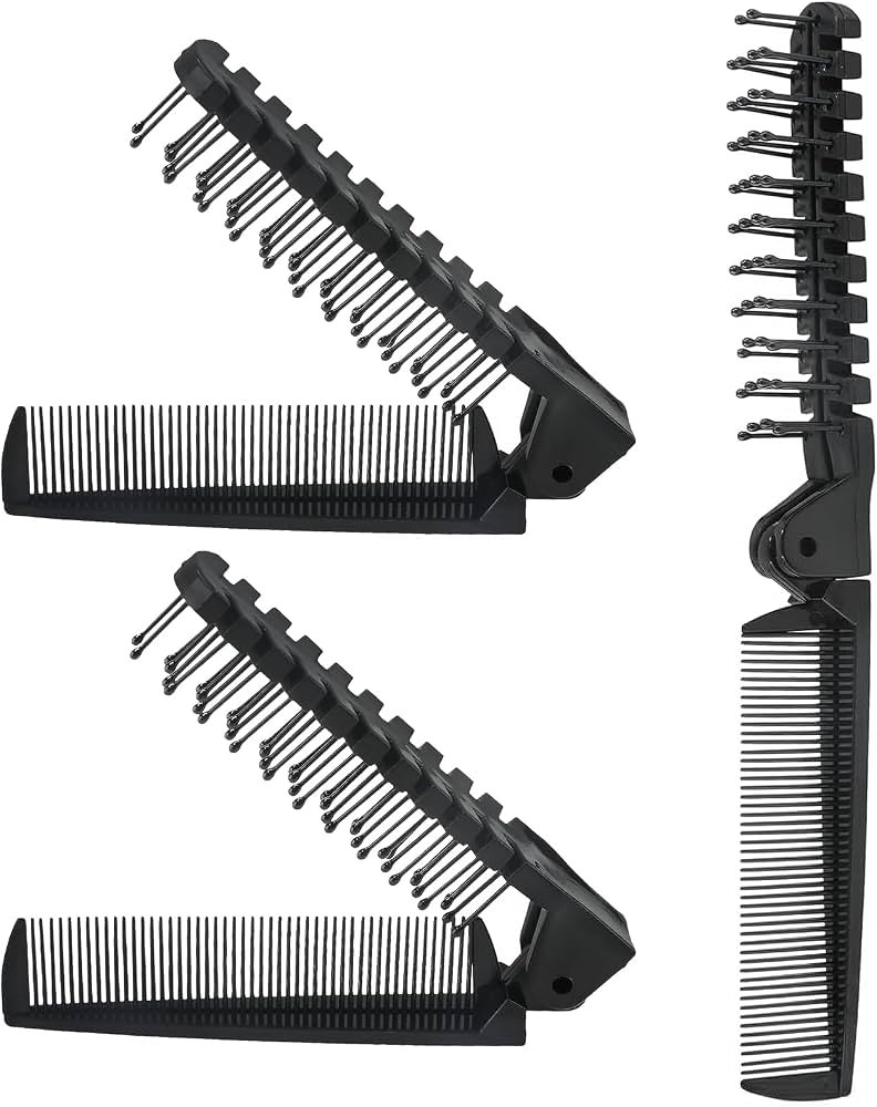 3PCS Travel Foldable Brush, Anti-Static Hair Comb and Double Headed Hairdressing Tool for Men & W... | Amazon (US)