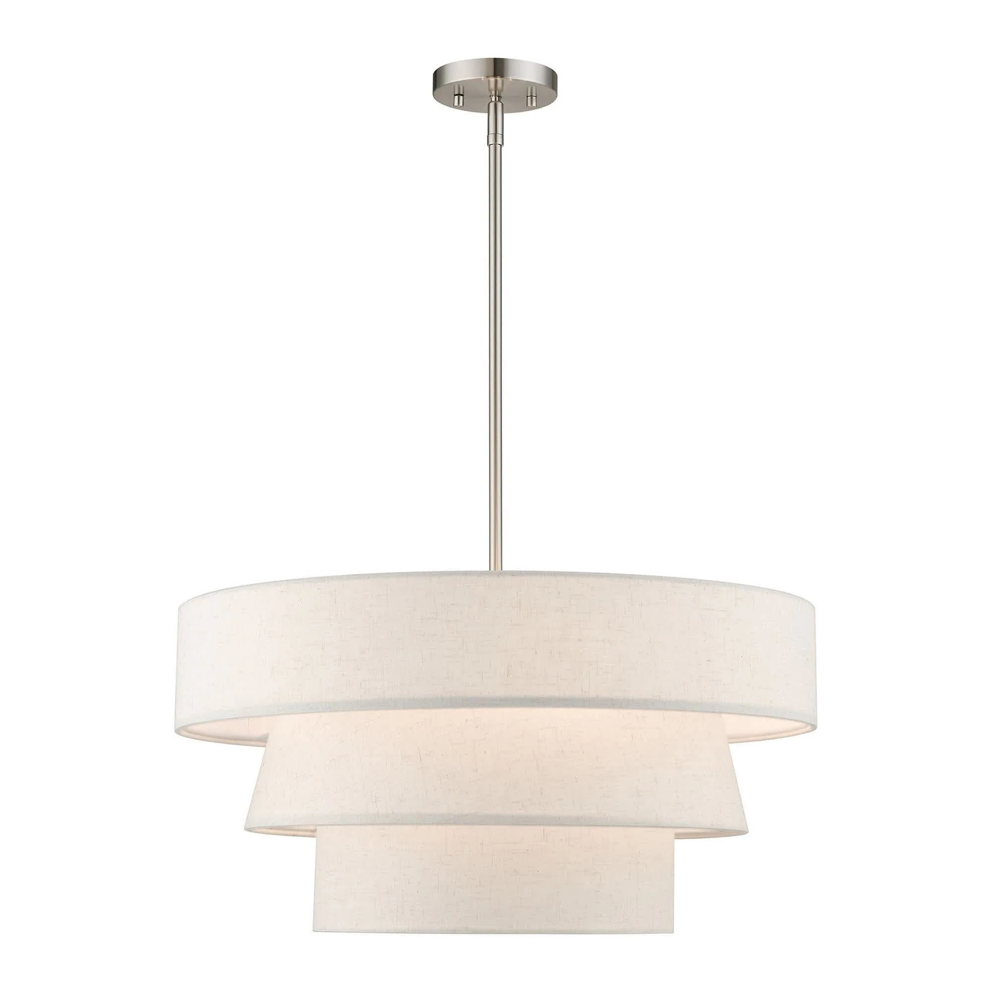 Livex Lighting Chandler 4 - Light Brushed Nickel / Silver Mid Century Modern / Modern Incandescent Steel Pendant Light | A-LIVEX-56724-91 | Lowe's