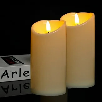 Outdoor Waterproof Flameless LED Pillar Candle with Timer Battery Operated Electric Plastic Flick... | Walmart (US)
