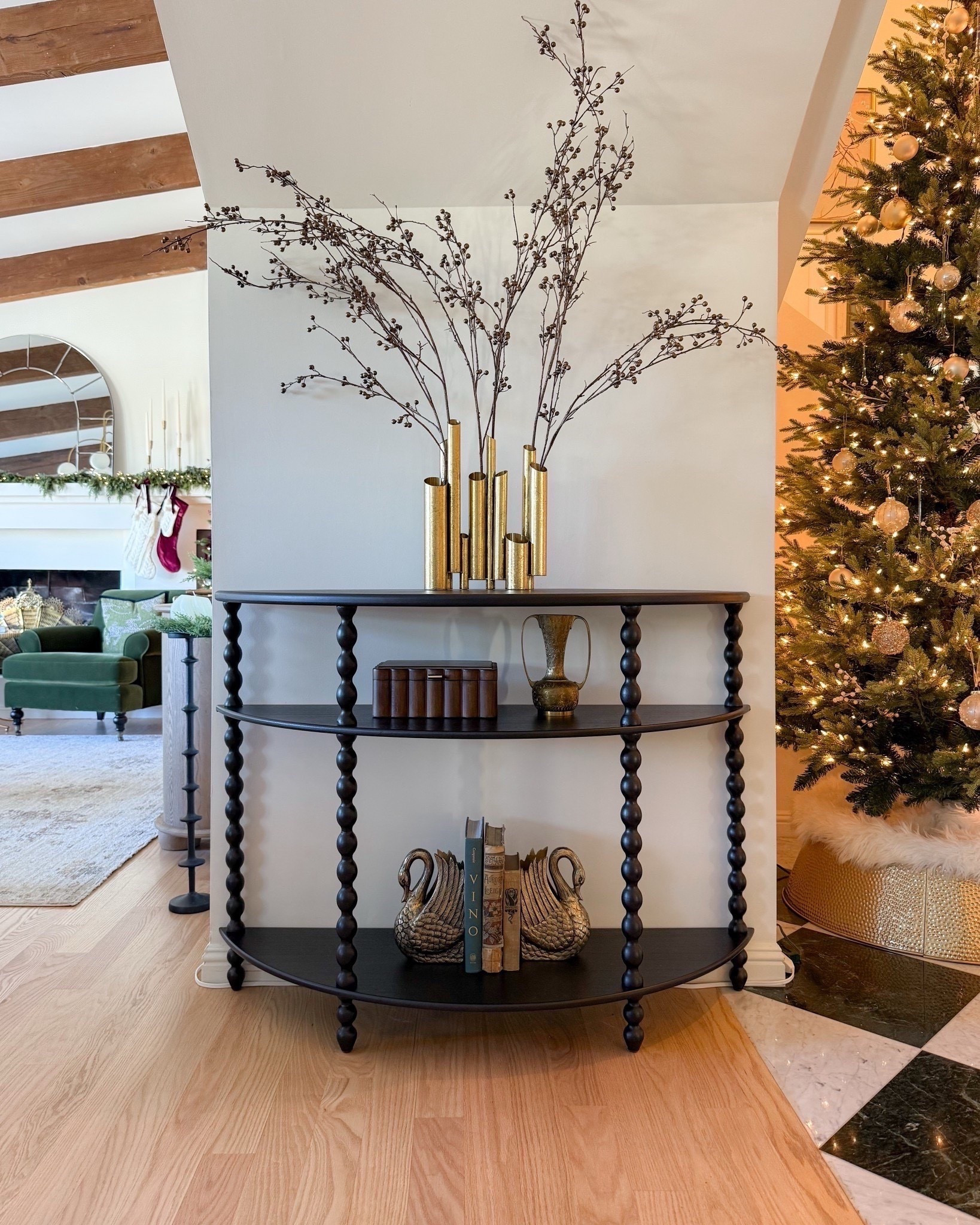 My Amazon half moon console is finally back in stock! Styled for the holidays with my favorite modern vase from Wayfair and oversized stems

#LTKHome #LTKFindsUnder50 #LTKFindsUnder100