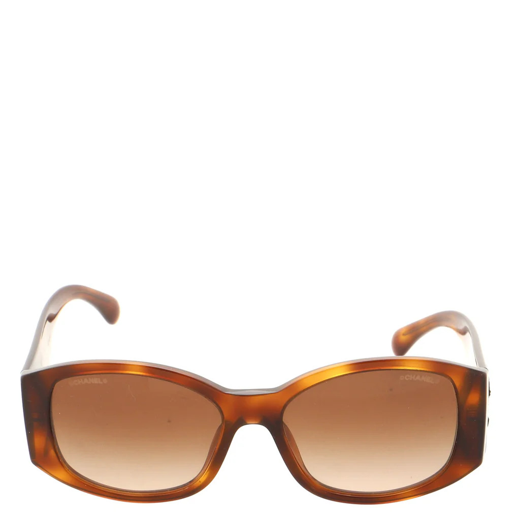 Chanel CC Oval Sunglasses Acetate Brown 1523232 | Rebag