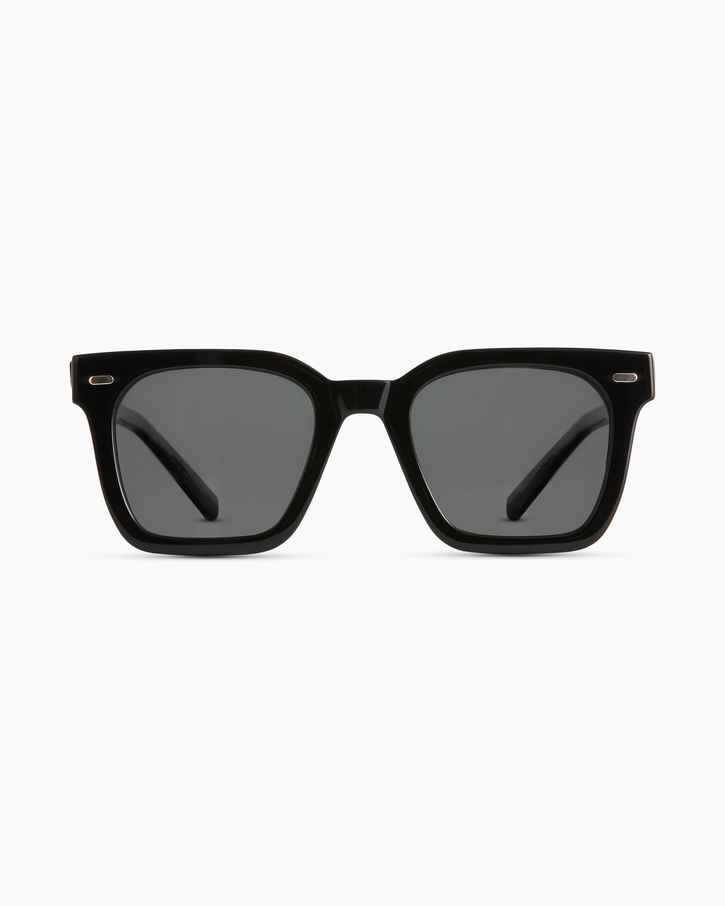Quince | Riley Polarized Acetate Sunglasses in Black with Grey lens, Size Wide, Cellulose Acetate | Quince