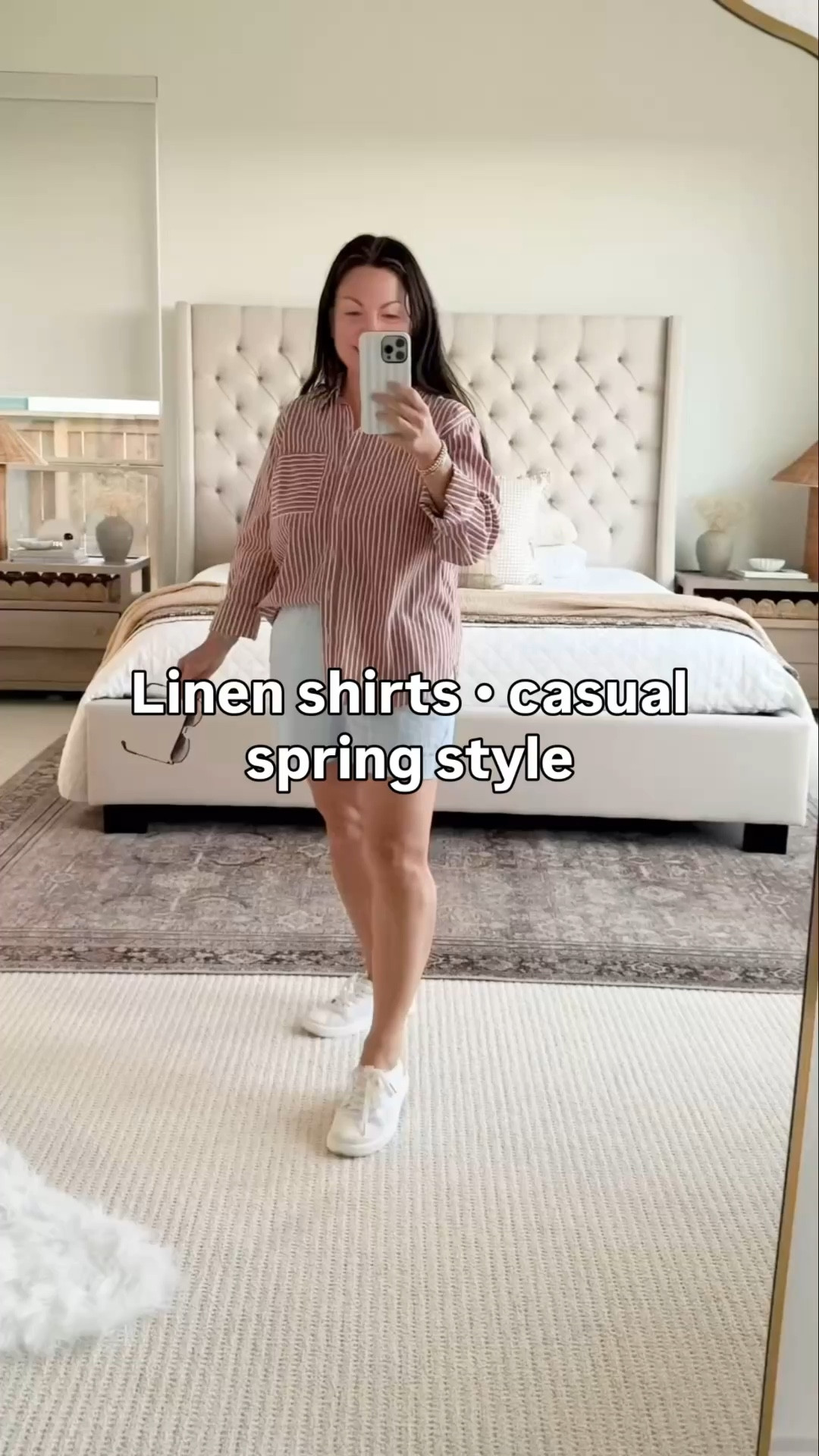 Easy everyday outfit you’ll wear on repeat featuring breathable linen shorts, a relaxed striped button down, and comfy white sneakers—perfect casual spring outfit for errands, mom life, travel days, and warm weather style. These affordable Target and Old Navy finds are lightweight, versatile, and easy to mix into a capsule wardrobe for effortless everyday outfits. Follow me on LTK for daily fashion, home decor & Amazon finds.

#LTKSaleAlert #LTKvlog #LTKootd