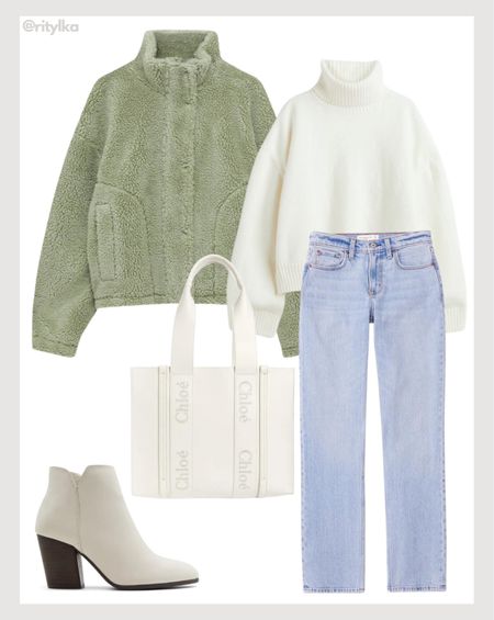 Winter outfit 

Green winter jacket 
White sweater 
HM sweater 
Abercrombie blue jeans
White bag
White booties

#hmoutfit #hmsweater #abercrombieoutfit #winteroutfitinspo

#LTKunder100 #LTKSeasonal #LTKstyletip