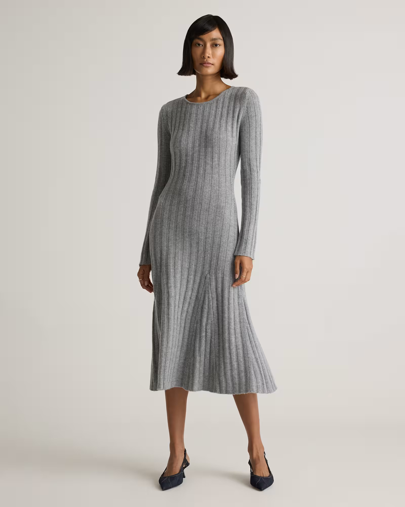 Mongolian Cashmere Wide-Rib Midi Dress | Quince