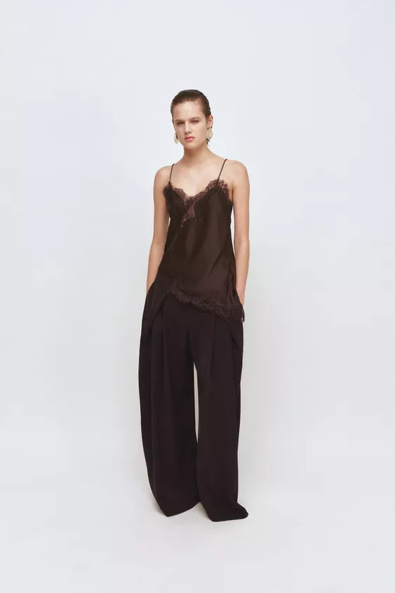 ZW COLLECTION LACE CAMISOLE TOP | Zara UK