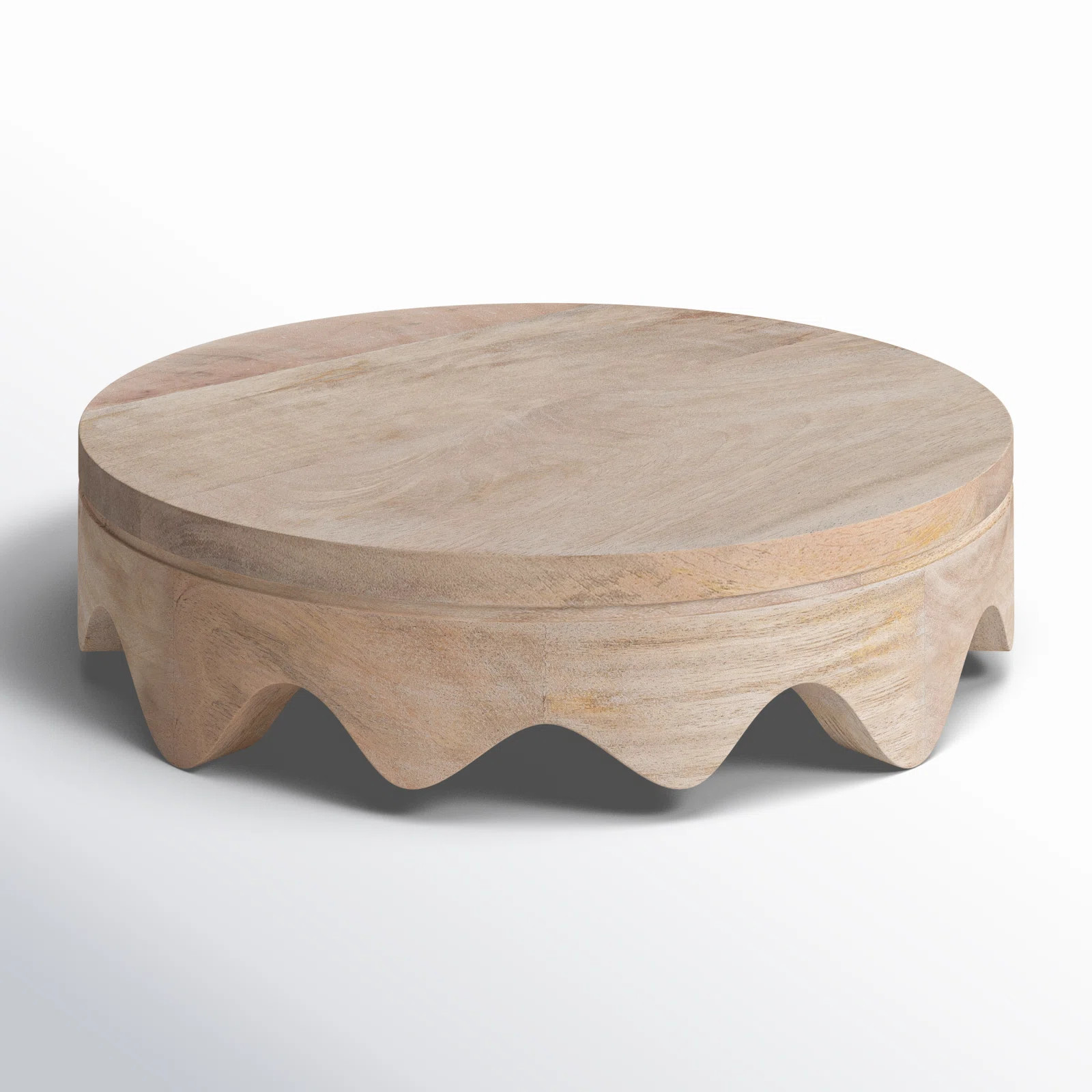 Nara Wooden Wavy Round Serving Tray | Wayfair North America