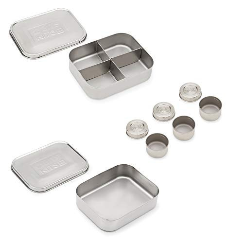 Bits Kits Bento Box Lunch and Condiment Containers Bundle for Kids and Adults, Set of 5, Stainless Steel | Amazon (US)
