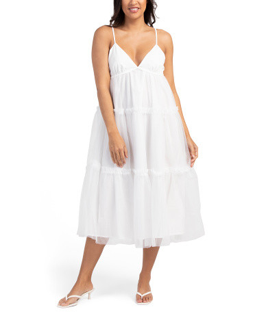 Tulle Contrast Midi Dress | TJ Maxx