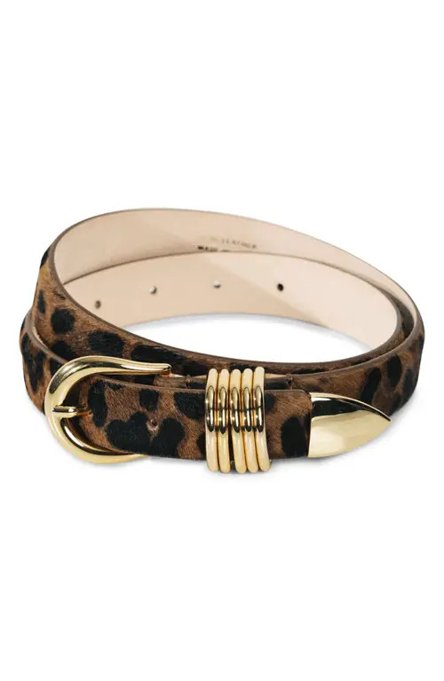 Déhanche Hollyhock Calfhair Leopard Belt in Dark Jaguar at Nordstrom, Size X-Large | Nordstrom