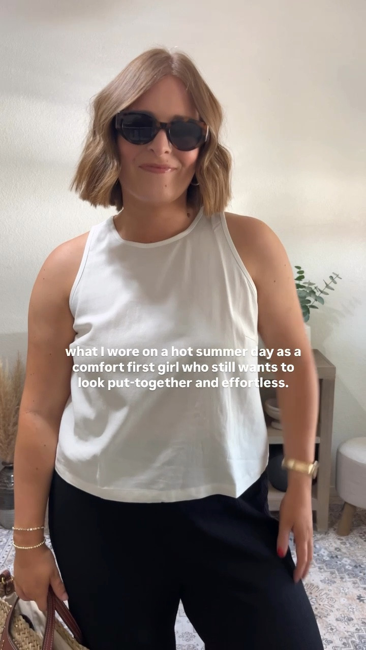 No more sweating in stiff fabrics or fussing with uncomfortable fits. Just simple & breathable pieces I can throw on and still feel polished. 

tank L 
pants M (run big) 
sandals run small for wider feet, size up. 


#LTKSeasonal #LTKSummerEdit #LTKMidsize