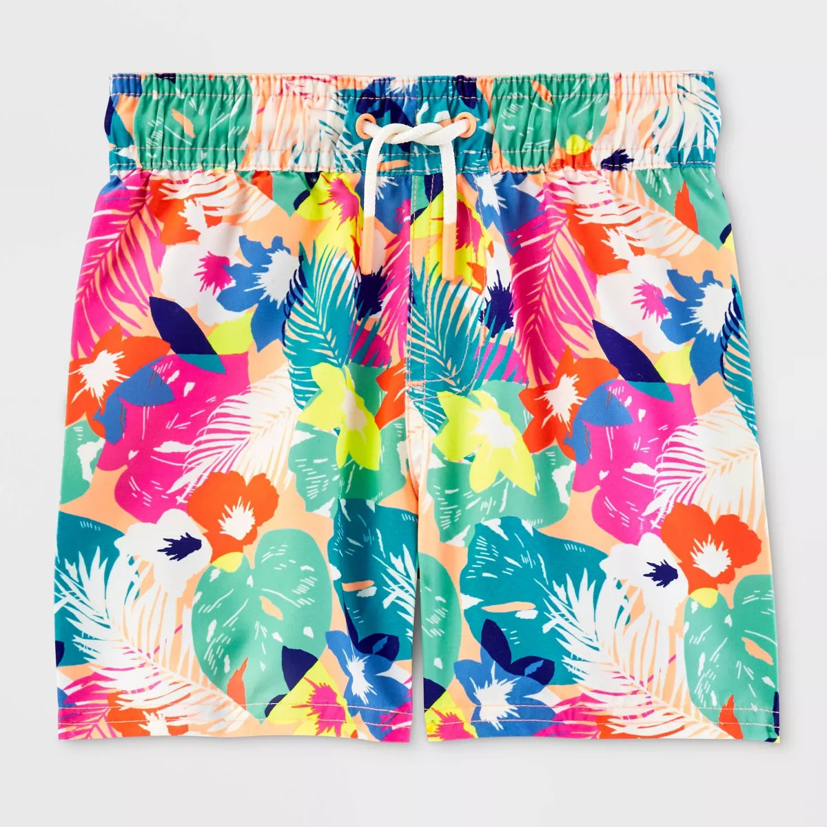 Toddler Boys' Adaptive 'Tropical Floral' Swim Trunk - Cat & Jack™ Orange | Target