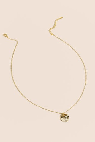 Paris Gold Text Coin Pendant Necklace | Francesca's