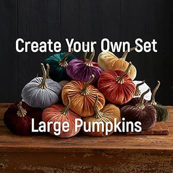 Amazon.com: 6.25 Inch Large Velvet Pumpkins Create Your Own Set of 3 or More, Handmade Fall Decor... | Amazon (US)