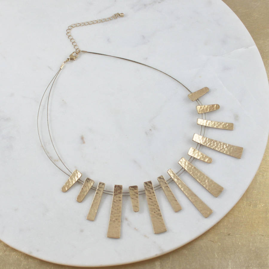 My Posh Shop Hammered Metal Sun Necklace | Notonthehighstreet.com US