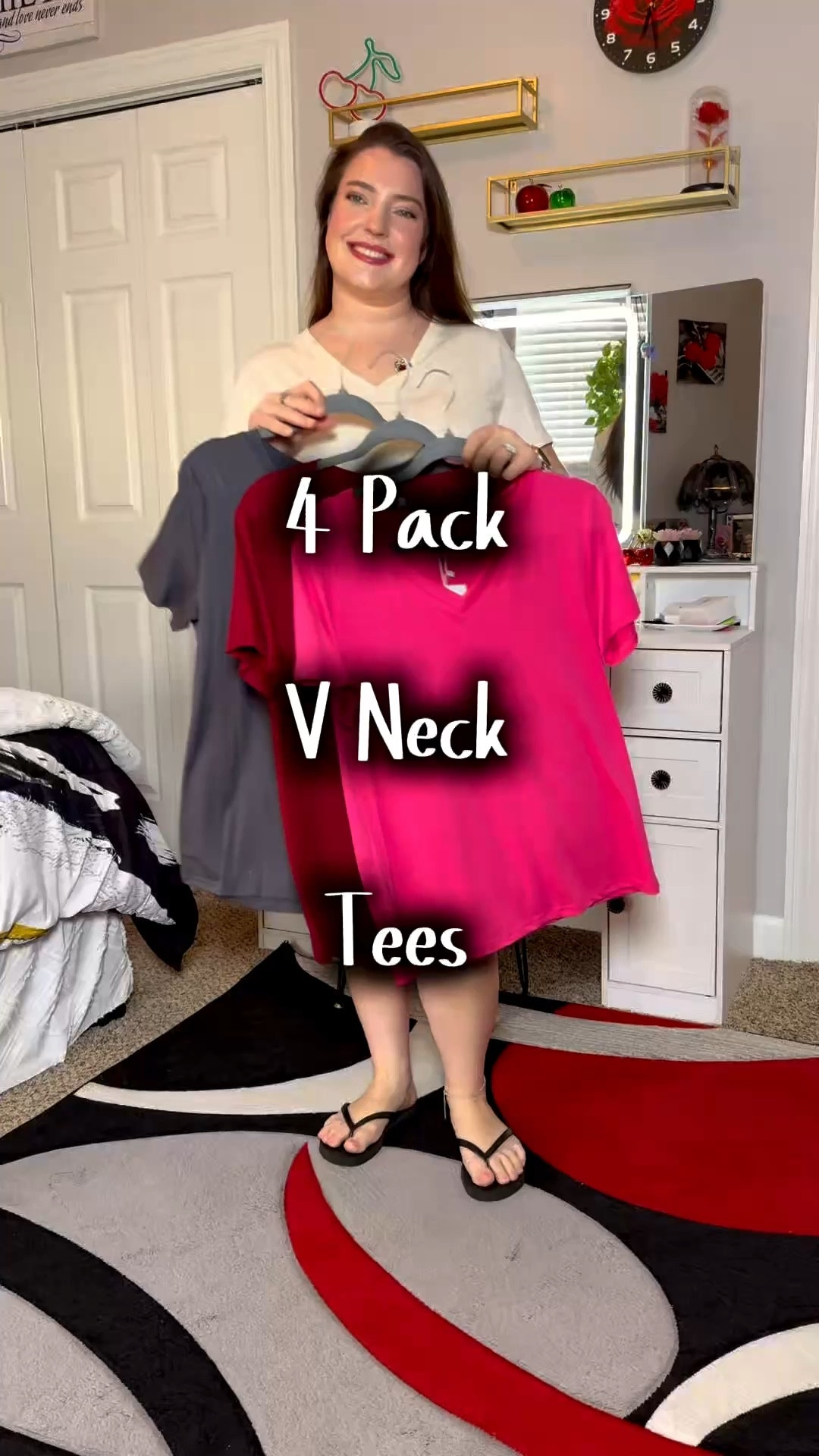 Looking for an easy way to have a bunch of basic tee and one set these are 60% cotton blend and feel amazing. I love it. They are V-neck so many different colors to choose from. And can match with so many differnt outfits!! 

#LTKMidsize #LTKmomlife #LTKootd