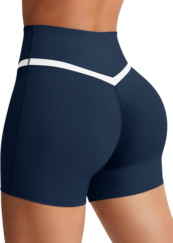 Aoysky Womens Buttery Soft Crossover Biker Shorts 5" Criss Cross V High Waisted Seamless Workout ... | Amazon (US)