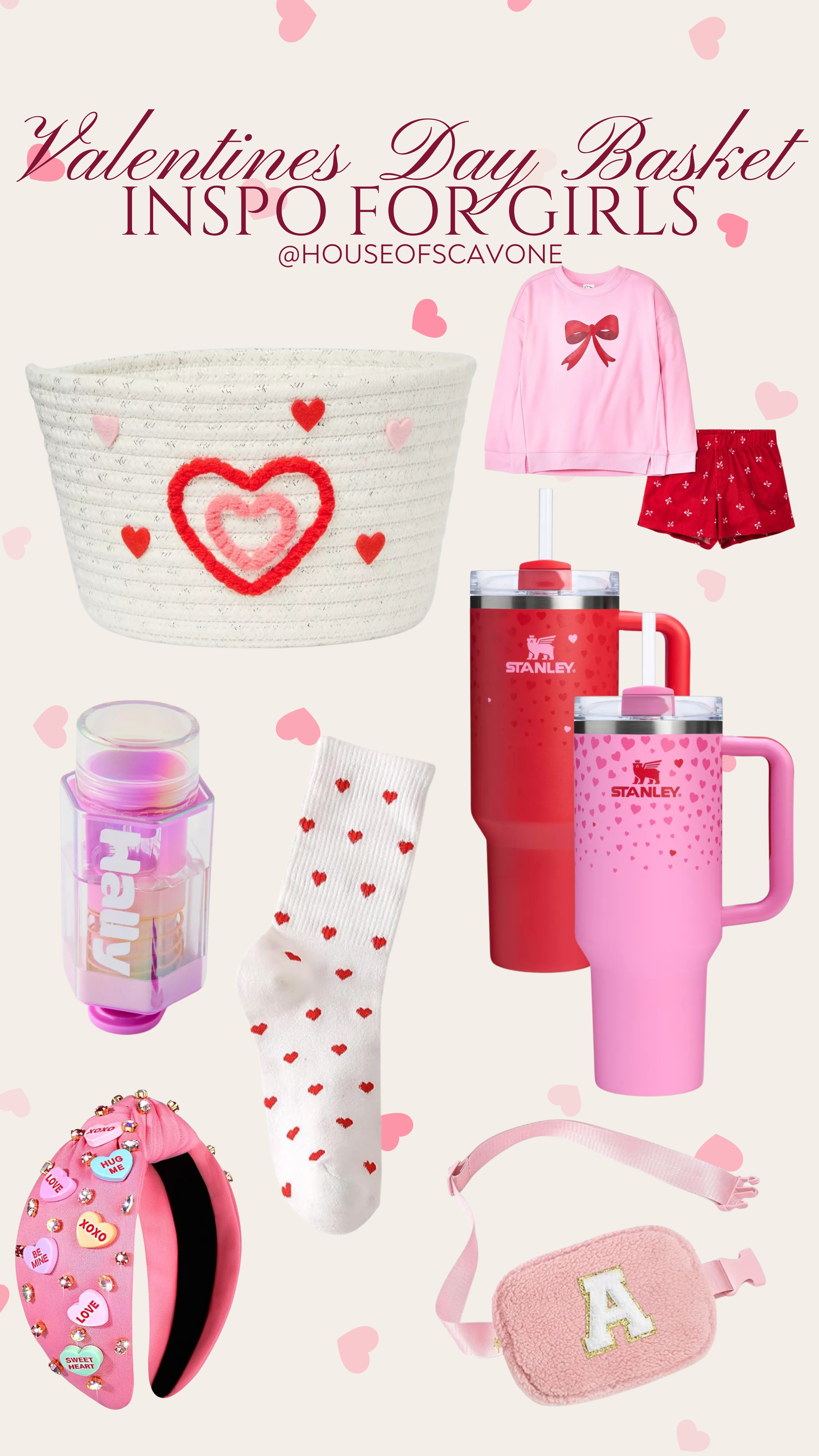valentines day basket inspiration for little girls! ordered the gem for hair tool immediately! 
#valentines #valentinesdaybasket #basketinspo 

 #LTKSeasonal #LTKKids