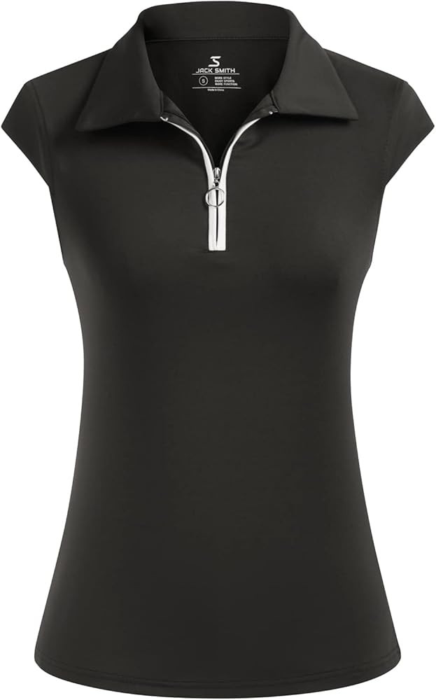 Women's Golf Polo Shirts Sleeveless Zip Up Collar UPF 50+ Tennis T-Shirt Lightweight Quick Dry To... | Amazon (US)