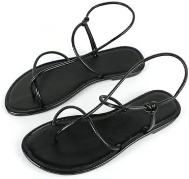 GORGLITTER Women's Summer Sandals 2026 Strappy Slingback Flats Dressy Cute Beach Vacation Slides | Amazon (US)