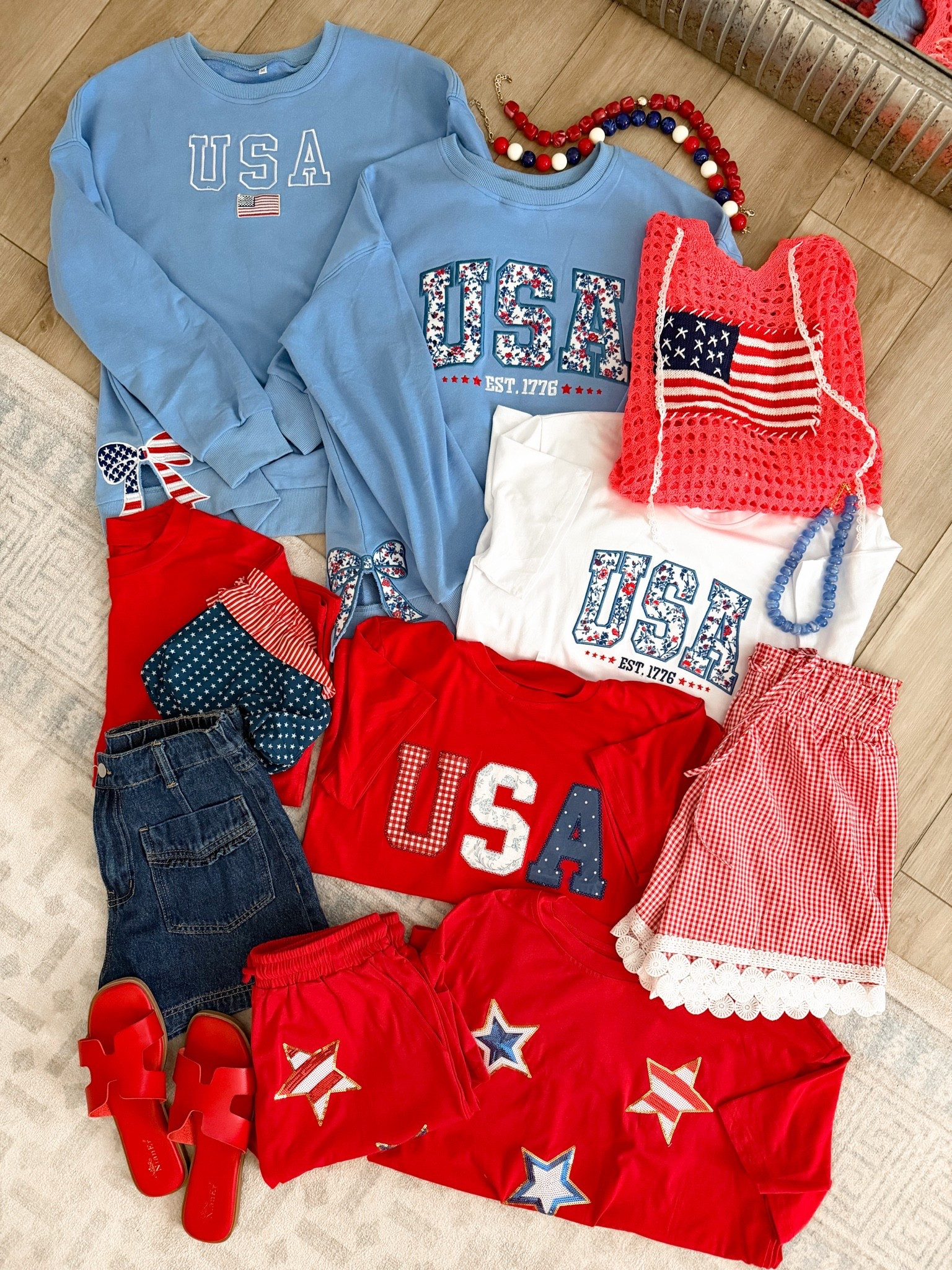 Amazon is absolutely crushing it with the Americana fashion this year! 🇺🇸 From cozy USA sweatshirts and patriotic graphic tees to gingham shorts, crochet flag knits, and the cutest red accessories, these pieces are perfect for Memorial Day, Fourth of July, summer vacations, backyard BBQs, and everything in between.

I love finding affordable pieces that feel festive without being over the top, and every single item in this roundup is easy to mix, match, and wear all summer long. ❤️🤍💙

✨ USA sweatshirts
✨ Patriotic graphic tees
✨ Gingham shorts
✨ Crochet American flag knit top
✨ Denim staples
✨ Red sandals & accessories
✨ Amazon fashion finds under budget

Everything is linked and ready for your next patriotic outfit! 🇺🇸

#AmazonFashion #AmazonFinds #AmazonStyle #PatrioticStyle #AmericanaFashion #FourthOfJulyOutfit #July4thFashion #MemorialDayStyle #PatrioticOutfits #USAStyle #RedWhiteAndBlue #SummerStyle #AmazonFashionFinds #AffordableFashion #PatrioticClothing #AmazonMustHaves #CasualStyle #OOTD #FashionFinds #SummerOutfits

#LTKootd #LTKPetite #LTKSeasonal