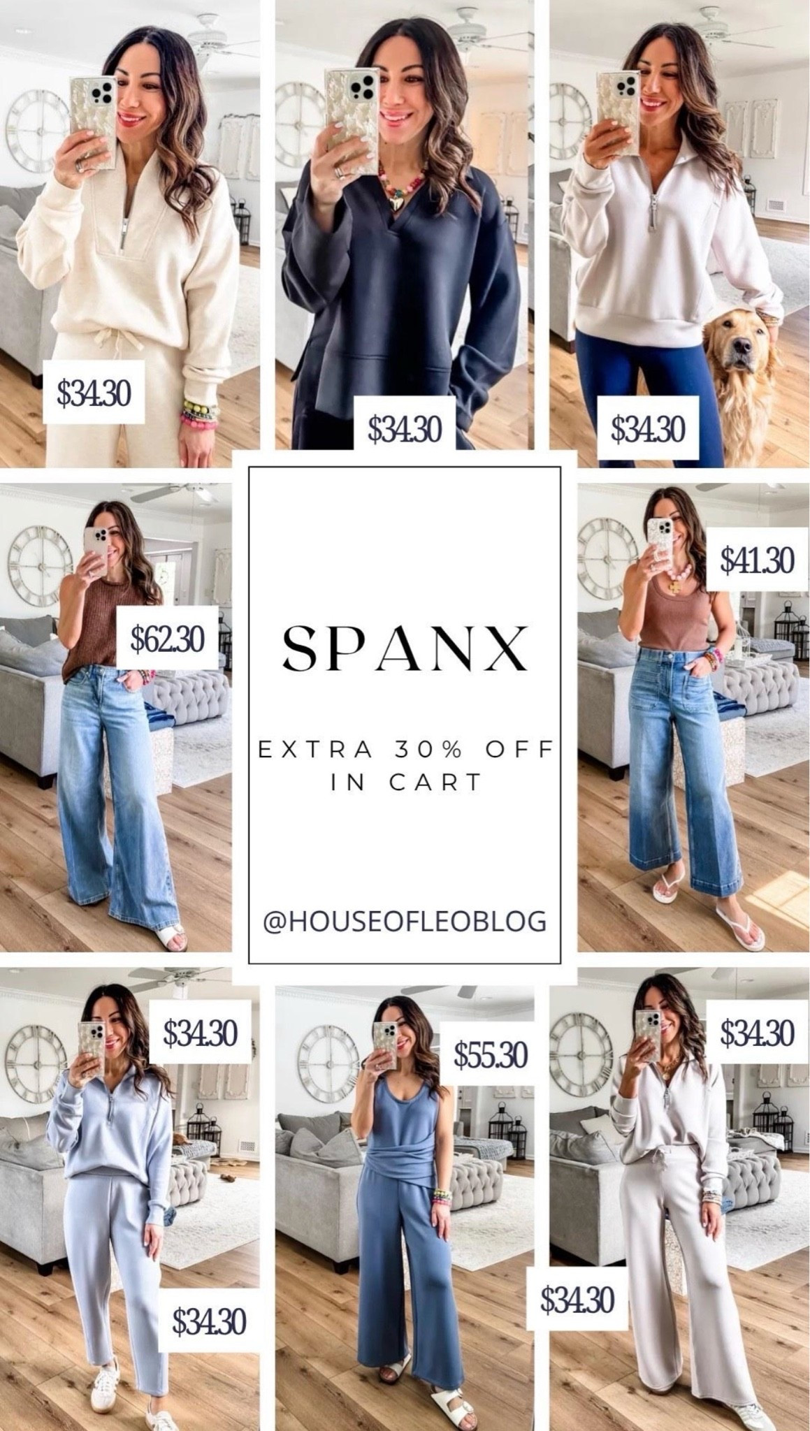Extra 30% off in cart at Spanx
Tops small. AirEssentials pants small petite wide leg jeans XS petite. Cropped jeans small petite jumpsuit XS petite.

#LTKSaleAlert #LTKOver40 #LTKPetite