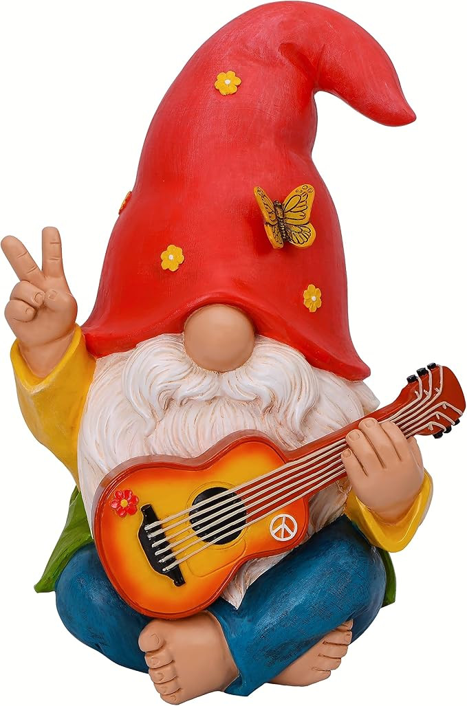 Mood Lab Garden Gnome - Funny Hippie Gnome Figurine - 9.25 Inch Tall Lawn Statue - for Outdoor or... | Amazon (US)