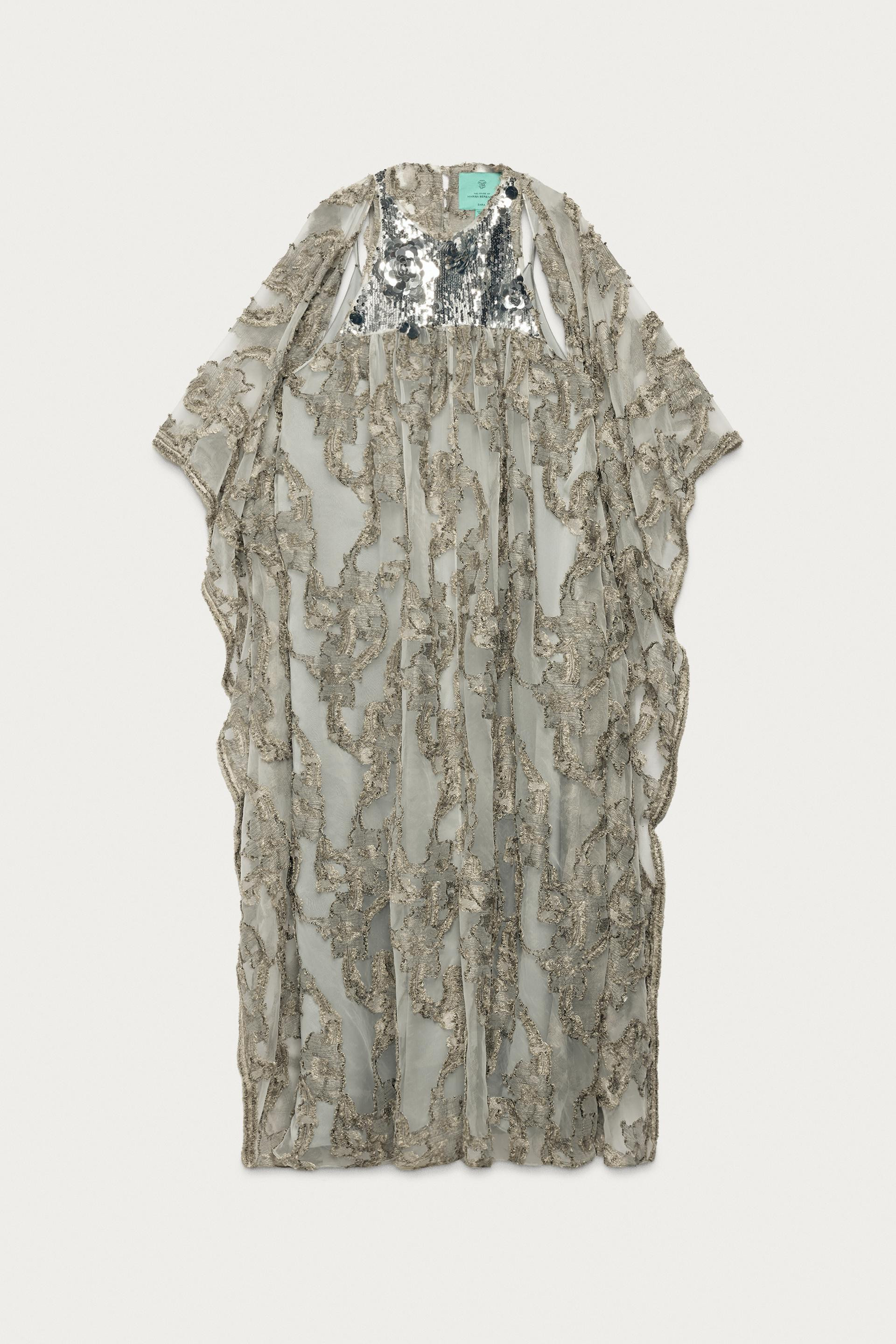 Zara - Sequined Jacquard Tunic Dress Marisa Berenson X Zara - Silver - L - Woman | Zara US